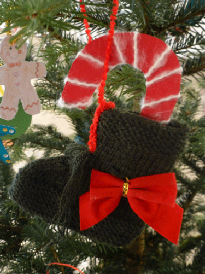Eine selbstgestrickte "Weihnachts-Socke" aus Rumänien